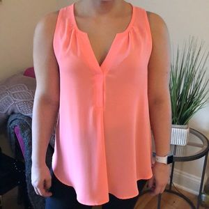 Neon pink sheer sleeveless top